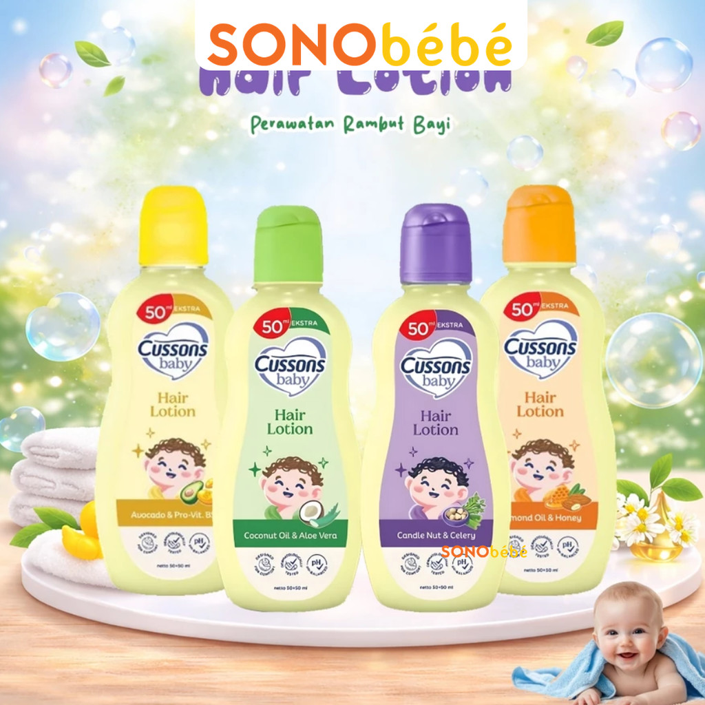 Cussons Baby Hair Lotion 100ml + 100ml - Cusson Losion Rambut Anak -Minyak Rambut Bayi & Anak