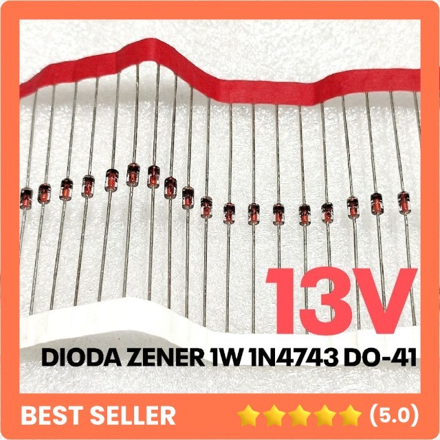 (10 BUAH) DIODA ZENER 1W 1WATT 13V 13 V  DIODE 1N4743 1N 4743 IN4743 IN 4743 DO-41 ST