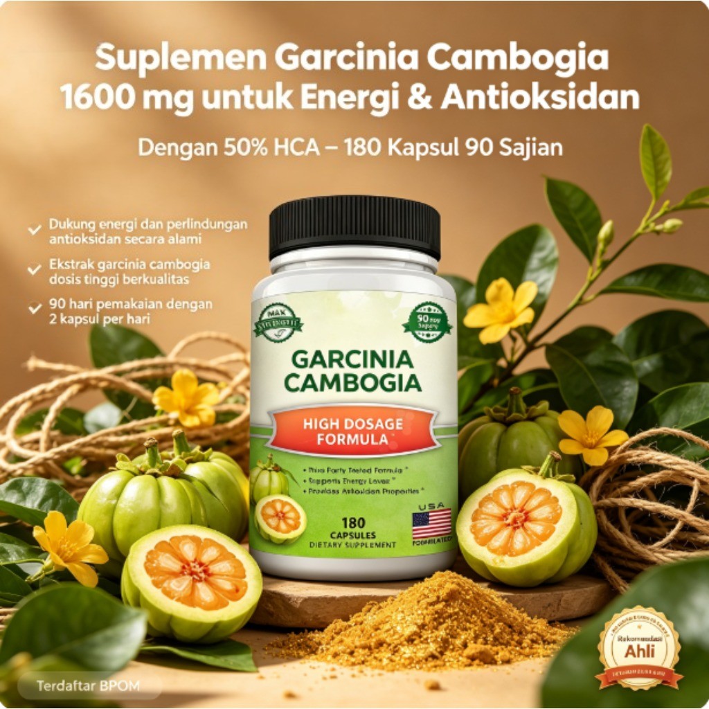 Nutrisi Kuadrat Garcinia Cambogia 1600mg Suplemen Ekstrak Garcinia Cambogia untuk Mendukung Energi d