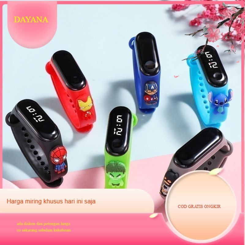 D2312 Jam Tangan Digital Elektronik Tahan Air Led Rubber IP67