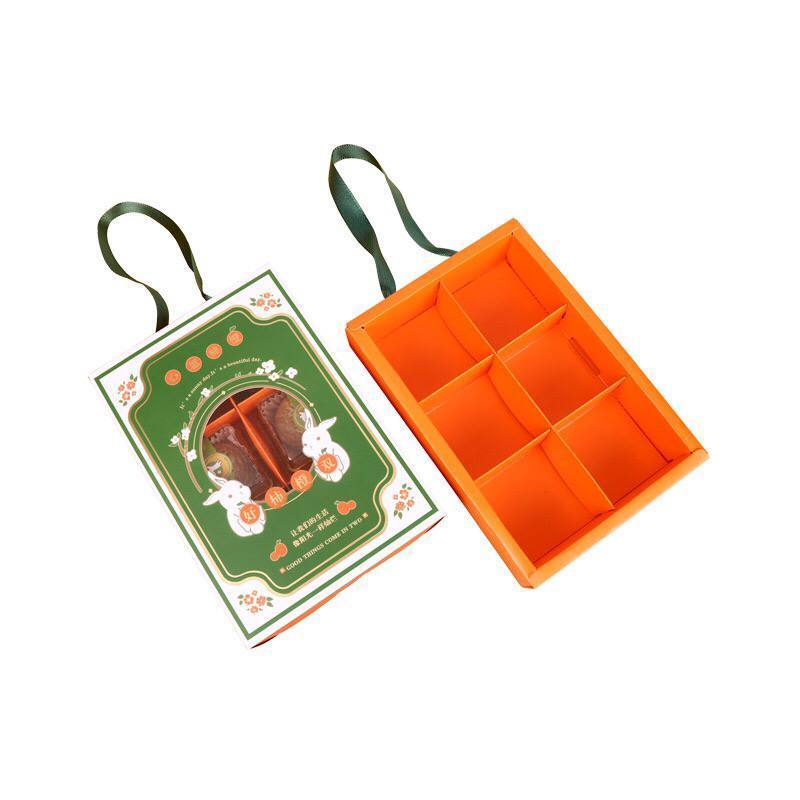 Box Hampers Mooncake/ Kotak Mooncake sekat 6/ Box tenteng hadiah Mid-Autumn