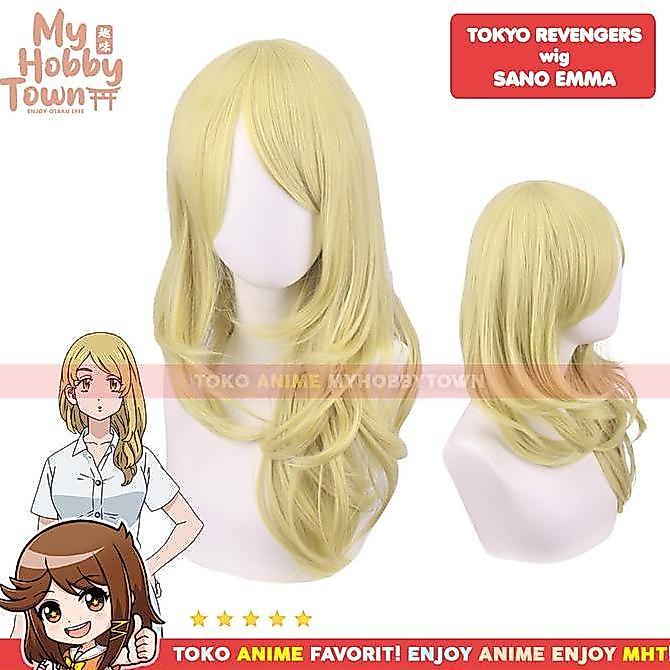 Wig Cosplay Anime Tokyo Revengers : Sano Emma Rambut Palsu