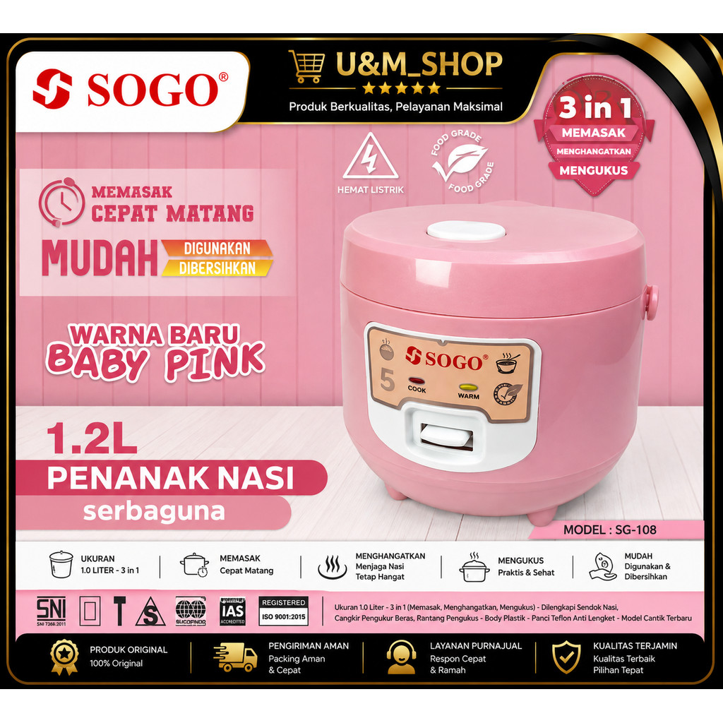 Magic com sogo 1 liter/rice cooker ssogo 1 liter (SG-108) rice cooker sogo 1 liter magicom sogo 1 li