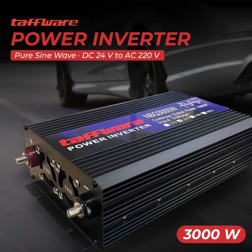 Taffware Power Inverter Mobil Pure Sine Wave DC 24V to AC 220V 3000W - NBQ3000W - GNX