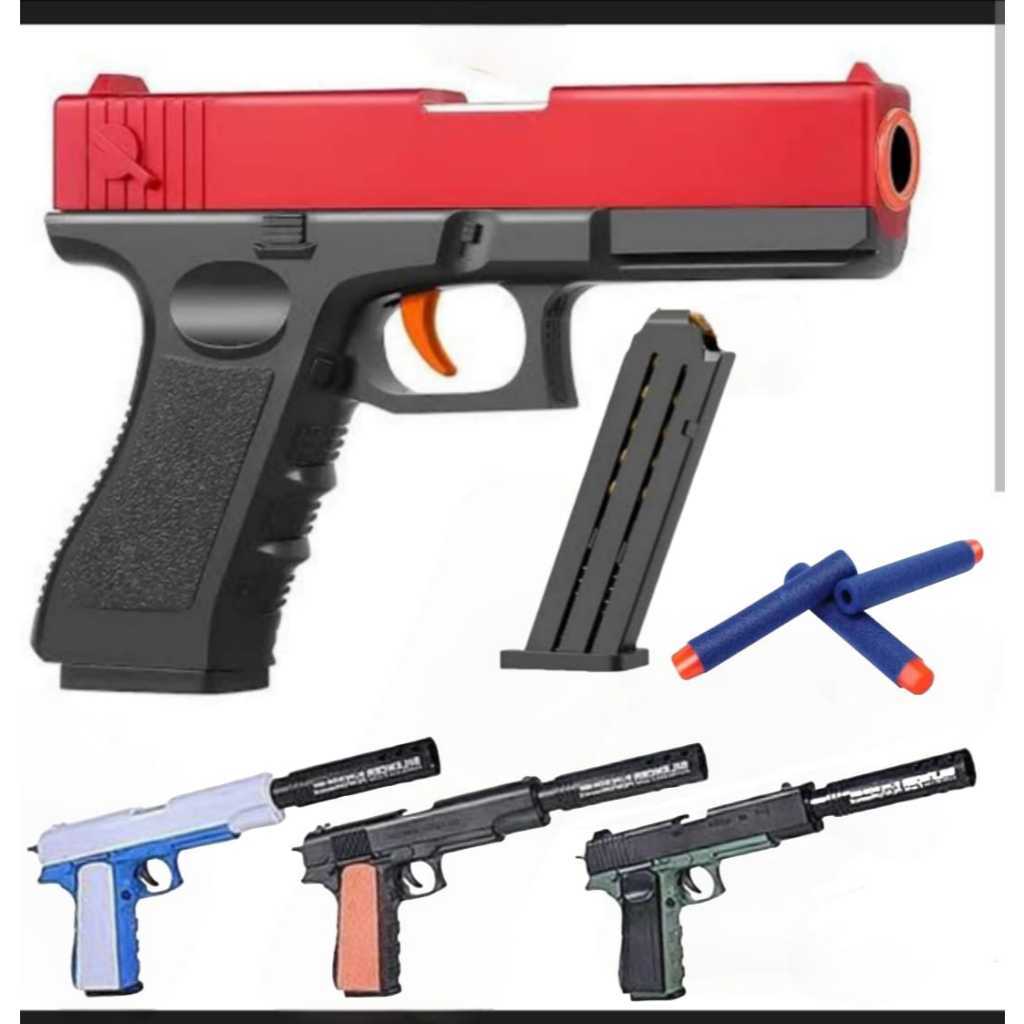 1911 flinstee gun mainan pistol anak Mainan tembakan anak mainan tembak warna warni