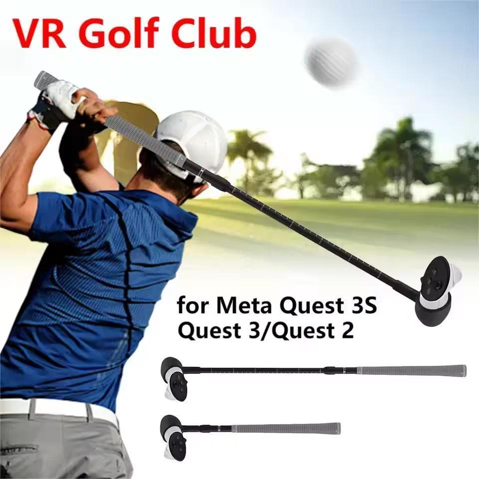 VR Golf Club Attament for Meta Quest 3S/Quest 3/Quest 2 VR Golf Club Grip Retractable VR Golf Handle