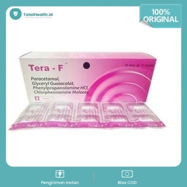 TERA F / TERA-F Strip 10 Tablet - Obat Demam Batuk Berdahak Pilek Flu Sakit Kepala Tera F -TotalHeal