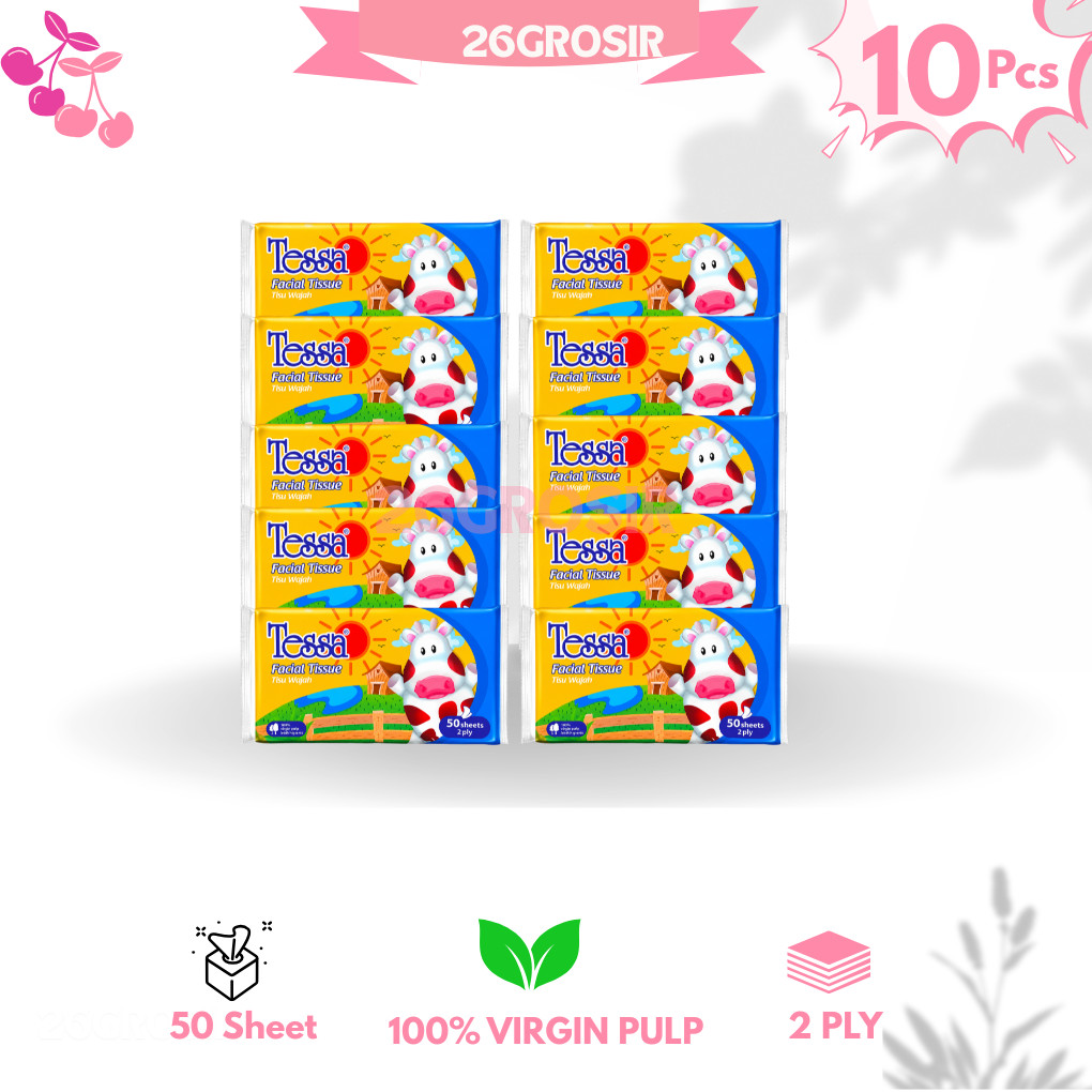 [10 PACK] Tisu Travel Pack Tessa - Tissue Tessa Travel pack Isi 50 Sheets / 2 Ply / Tissue Berpergia