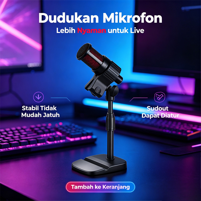 Mikrofon Stand Tabletop Rapat Stands Mic Dekstop Pendek Microphone Microphone Dudukan Stand Conferen