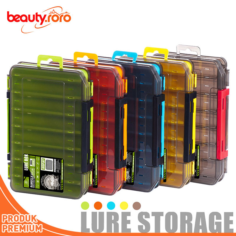Two Sided Plastic Lure Case Box Lure Box Umpan Pancing Metal Jig Box