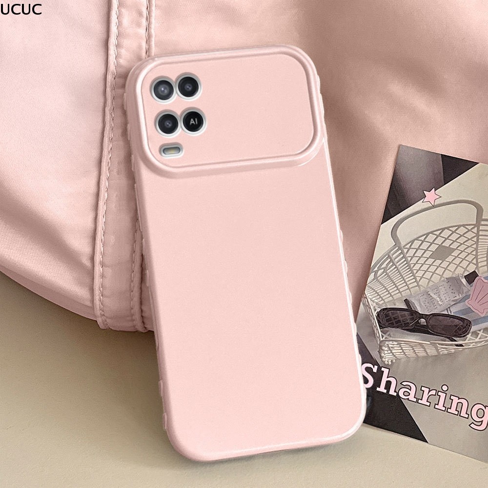 UCUC Softcase HP Polos Warna Pink Pastel Case Silikon OPPO A54 2021 4G Case  PPX 0000
