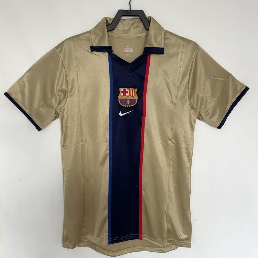 2001-02 Barcelona Away Retro Jersey Lengan Pendek