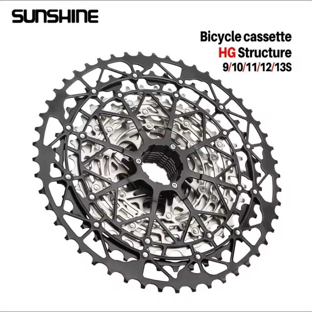 Foto Sunshine Sprocket Cassette Gear gir 8S 9S 10S 11S 12S 8 9 10 11 12 speed 11 40T 42T 46T 50T 52T wide ratio Ultralight