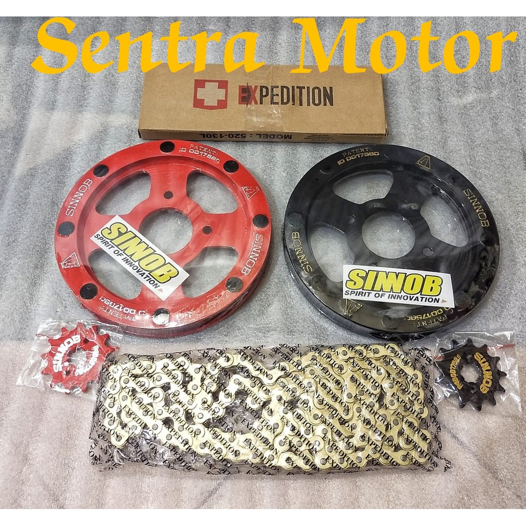 Gear Set / Girset Honda Tiger SINNOB + Rantai Expedition Gold Size 520