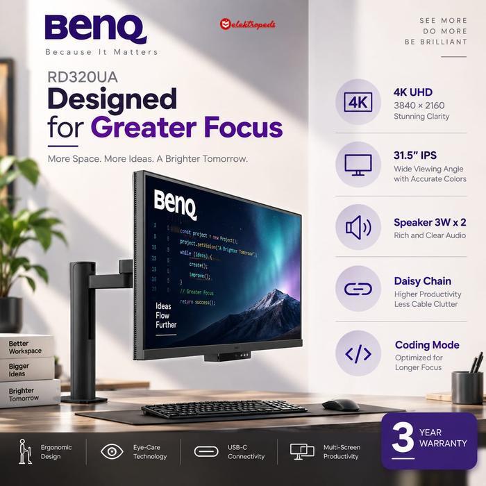 Monitor BenQ RD320UA 32 Inch 4K Programming USB-C Garansi Resmi BenQ RD320UA 32" 4K Programming Moni