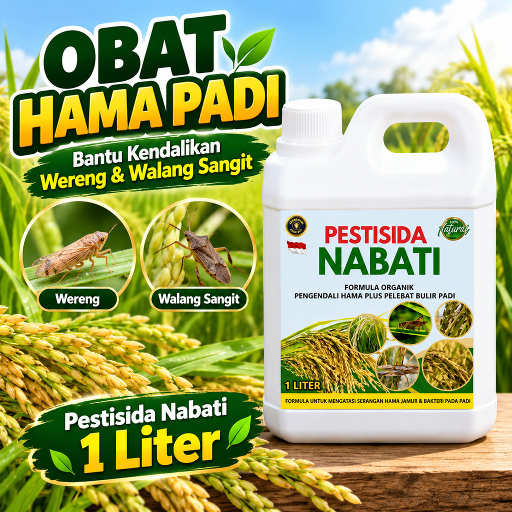Pestisida Organik Padi 1 Liter Obat Wereng Walang Sangit Hama Tanaman Fungisida Nabati untuk Jamur P