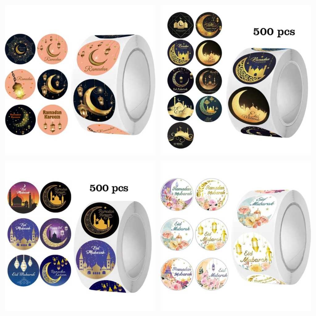 

6518 Stiker Label Idul Fitri / 1 Roll isi 500 Pcs Stiker / Stiker Hampers Lebaran Idul Fitri / Stiker Bulat Kemasan Parcel