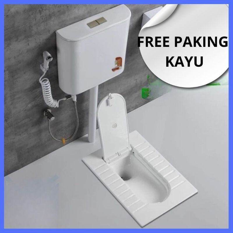 BES - SET TOILET KLOSET JONGKOK MR TAO 506S WITH FLUSH . CLOSET JONGKOK