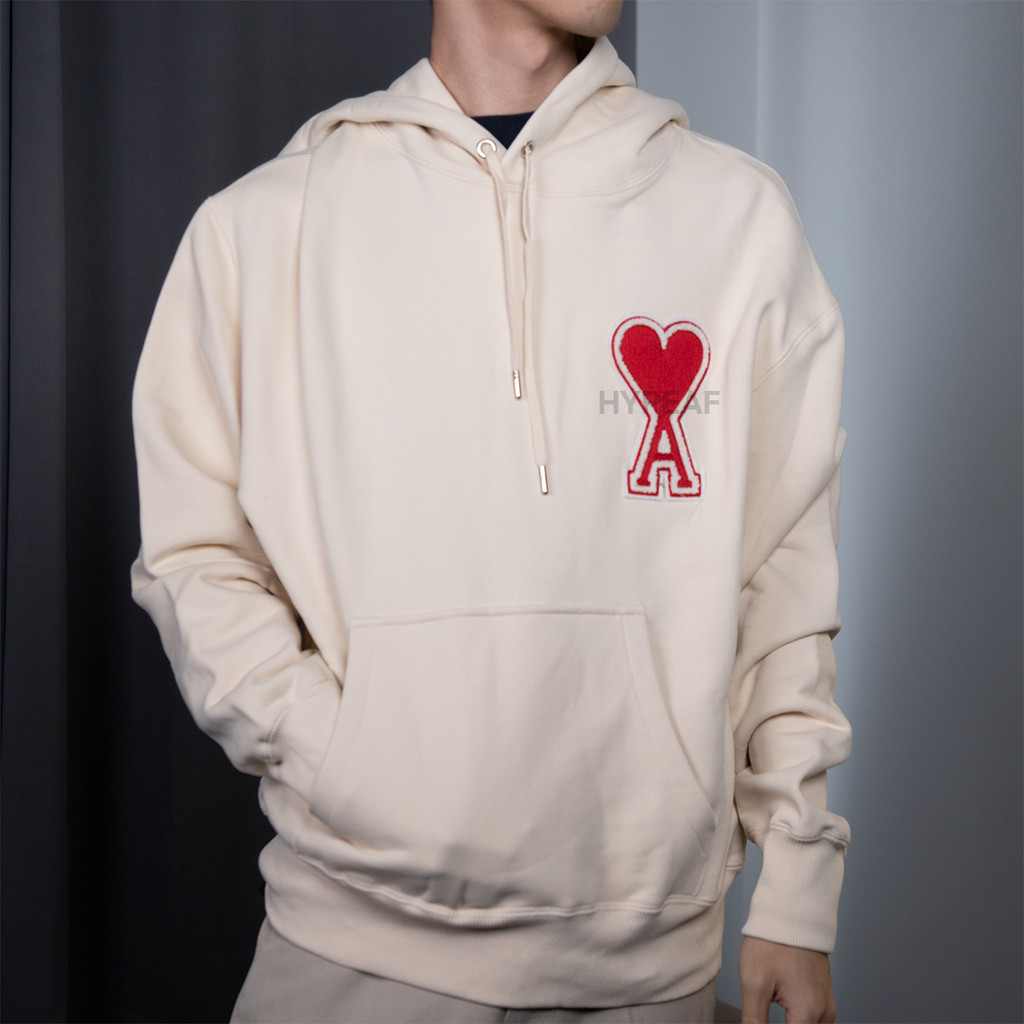 AMI Alexandre Mattiussi Ami De Coeur Big Embroidery Logo Patch Coeur Heart Hoodie [100% Authentic]