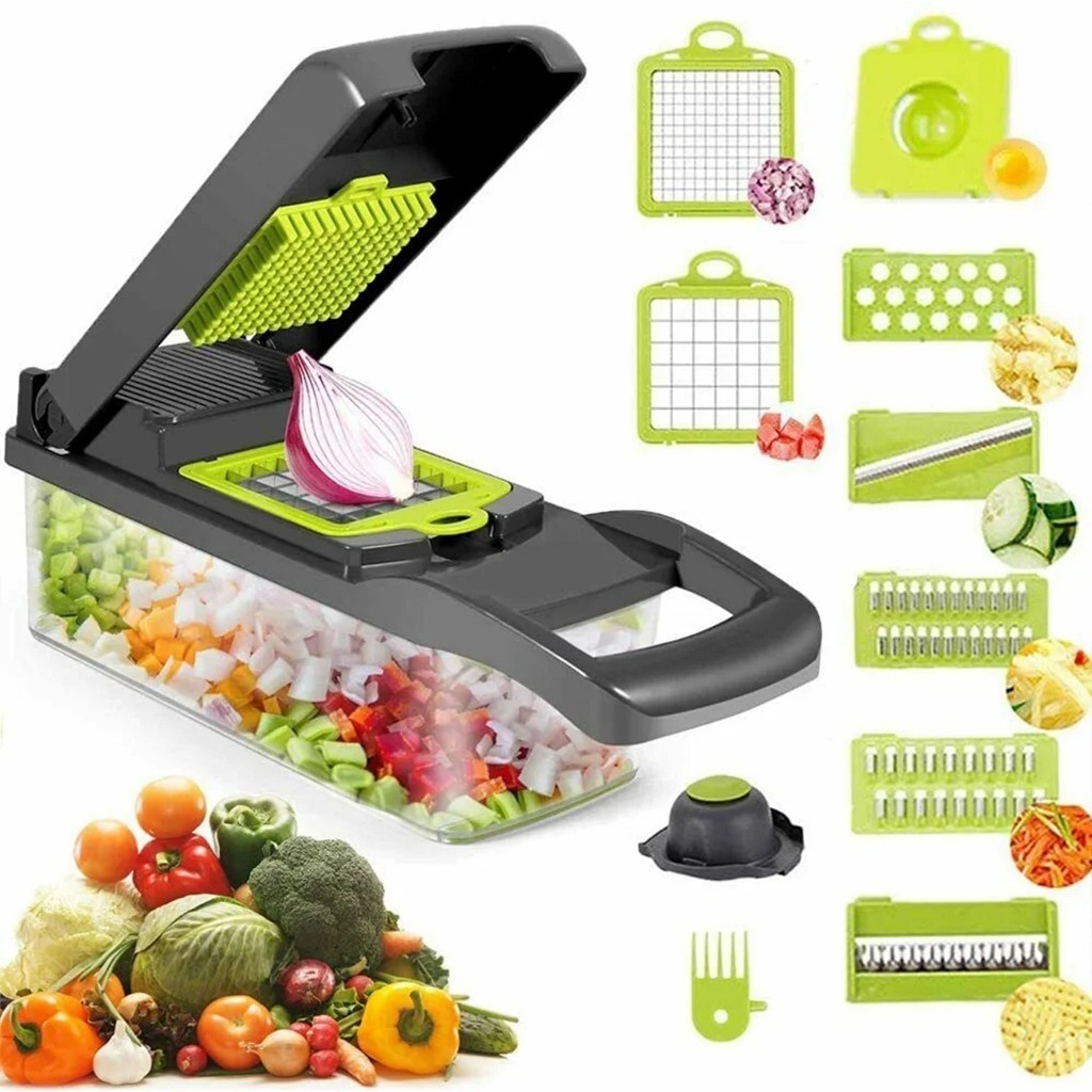 Pemotong Sayur Multifungsi Dengan Kotak, Pemotongan Otomatis Irisan Kentang, Pasta Bawang Putih, Pem
