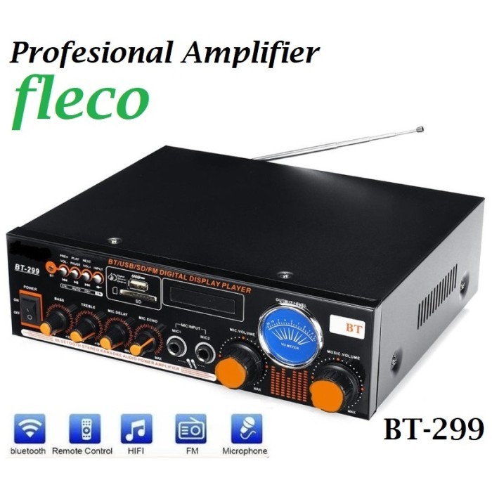 FLECO Power Amplifier Fleco BT-299 NEW Amplifier Bluetooth MP3 FM Radio USB SD Karaoke