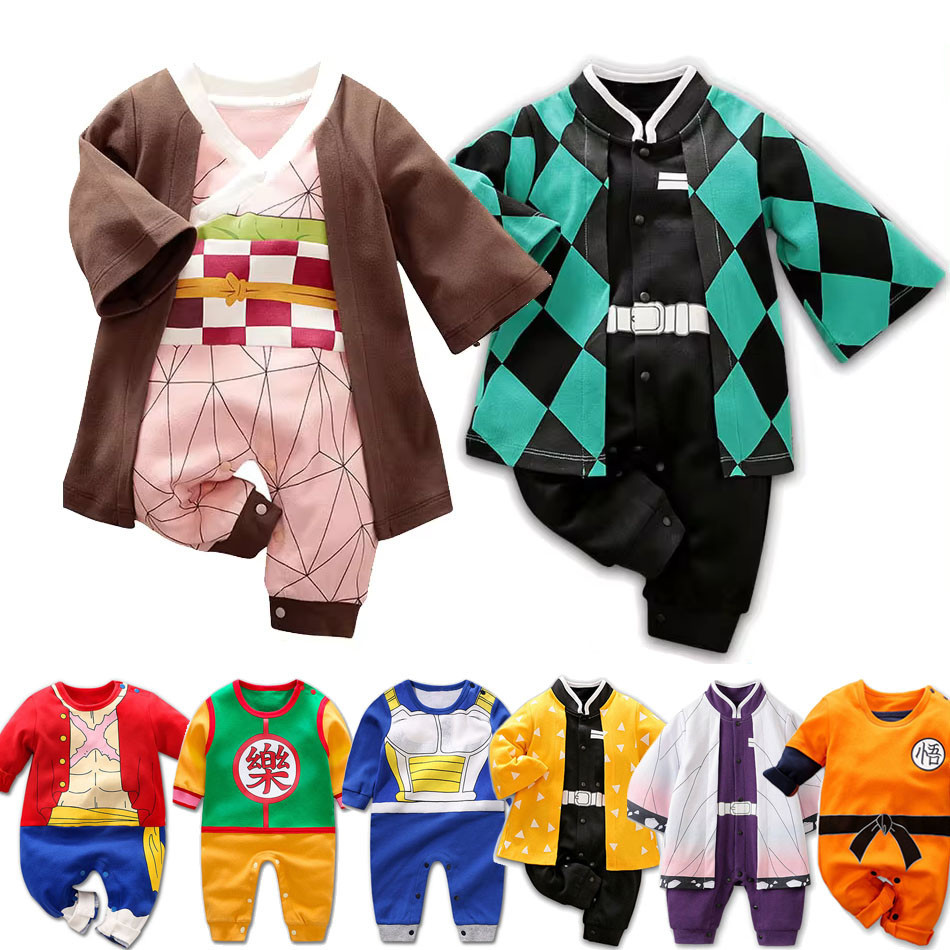 SB Baby Rompers Newborn Cosplay Costume Anime Hokage Kimetsu No Yaiba Giyu Kyubi Cotton Clothes Boys