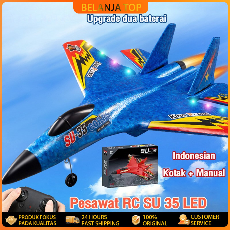 Jojotoy Mainan Pesawat Terbang Remote Control Led Pesawat Glider Airplane Foam SU35 Pesawat Mainan P