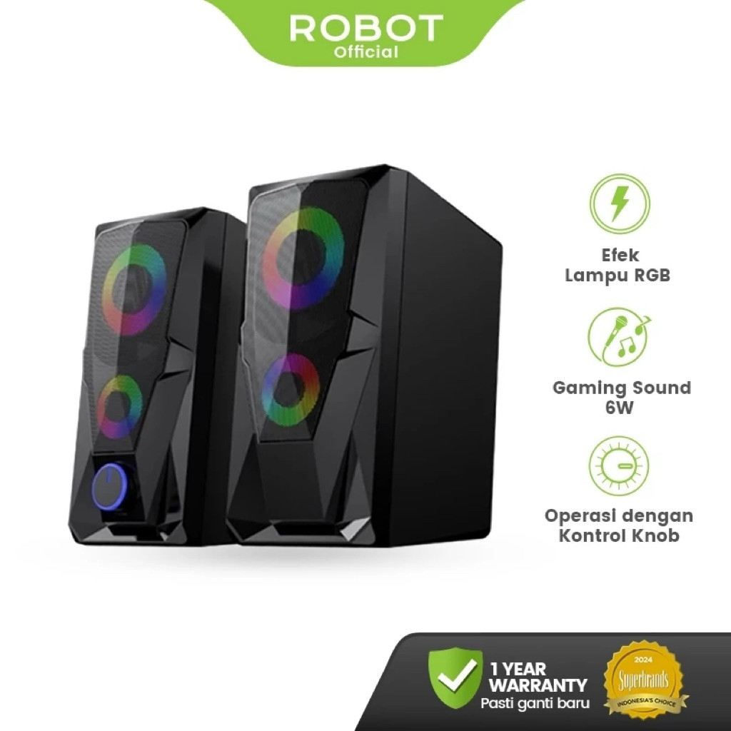 Speaker Robot RS200 Speaker Aktif Gaming Speaker Original