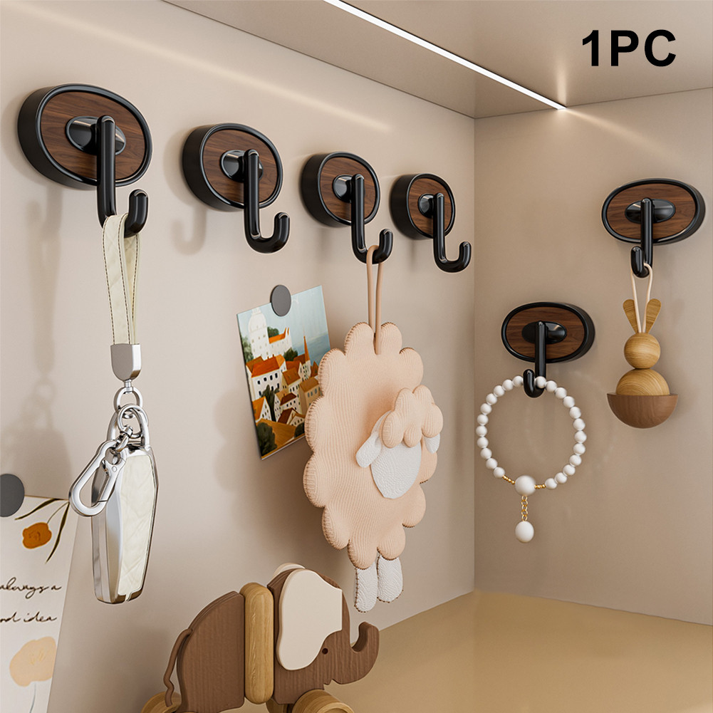 Pengait Tempel Dinding Pintu Kapstok 3 Titik Serbaguna Plastik Motif Kayu