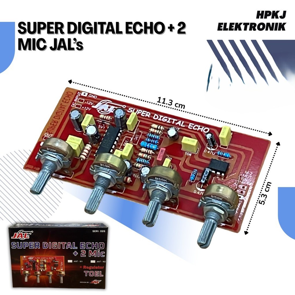 KIT SUPER DIGITAL ECHO + 2 MIC JAL Kit digital echo 2 mic Jal