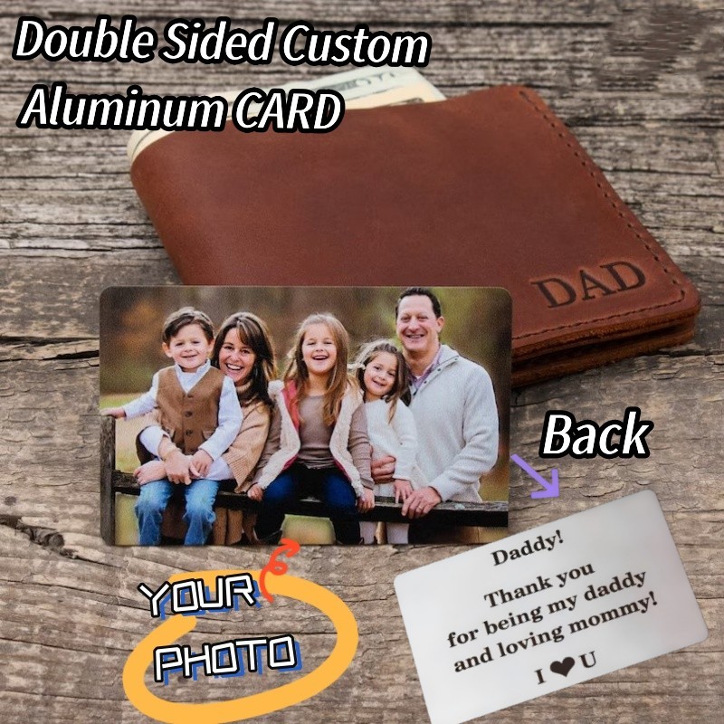 Customized Photo Wallet Card Text VIP Metal Card Personalized Aluminum Sheet Thin Design Picture Bus