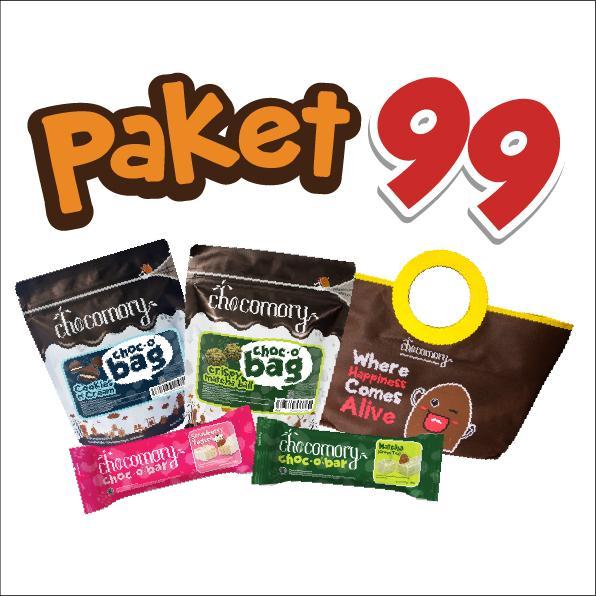 Paket 99 Chocomory berisi Chocobag Crispy Matcha Ball, Chocobag Cookies n Cream, Mini Chocobar Match