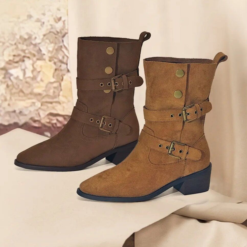 Sepatu bot pendek, sepatu bot koboi, sepatu bot wanita, sepatu bot coklat