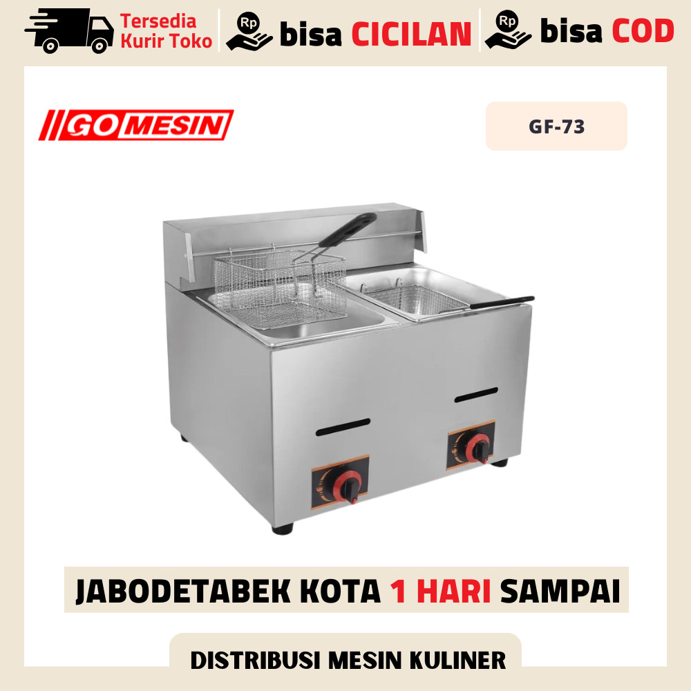 Deep Fryer Gas Gomesin GF-73 Gas Deep Fryer 2 Tank Garansi Resmi