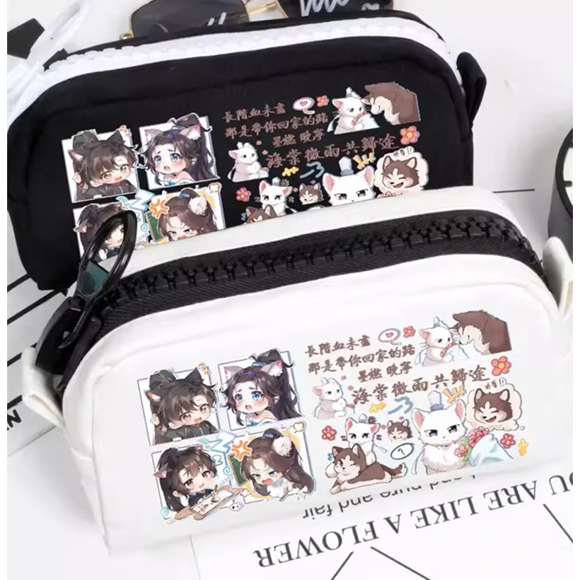Anime The Husky And His White Cat Shizun Fashion Pencil Cases Cosmetic Storage Bag u Wanning Mo Ran 