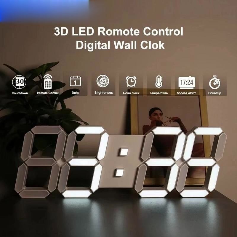 [CV] Jam Dinding Alarm Elektronik Digital Meja Ruang Tamu Dekorasi Rumah Modern LED Kamar Tidur(CV)