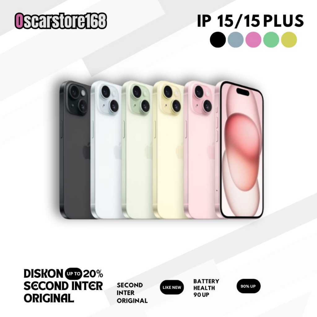 IPHONE 15 Plus Second Original IPHONE 15 512GB 256GB 128GB Bekas FULLSET MULUS