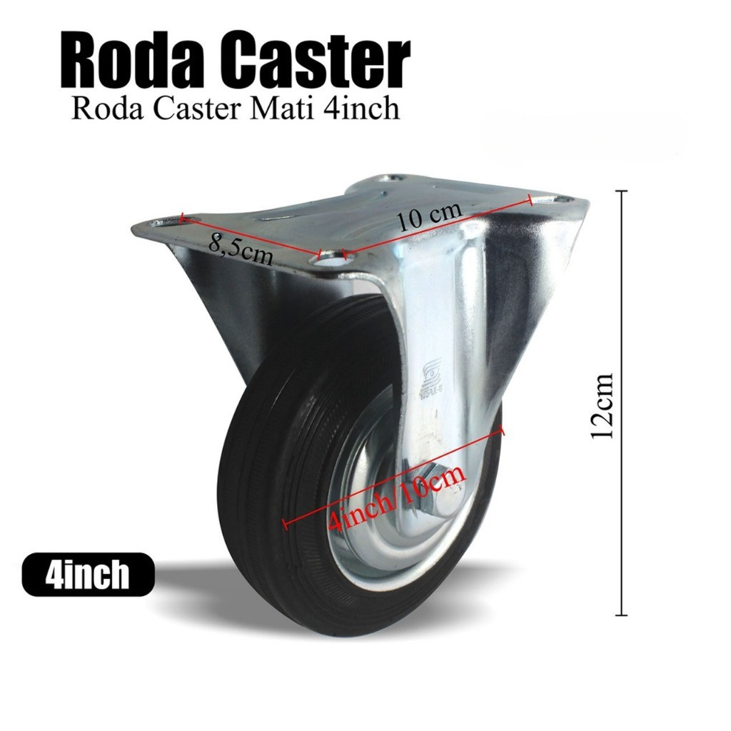 Roda Karet Troli 4 Inch Mati Kualitas Sangat Bagus
