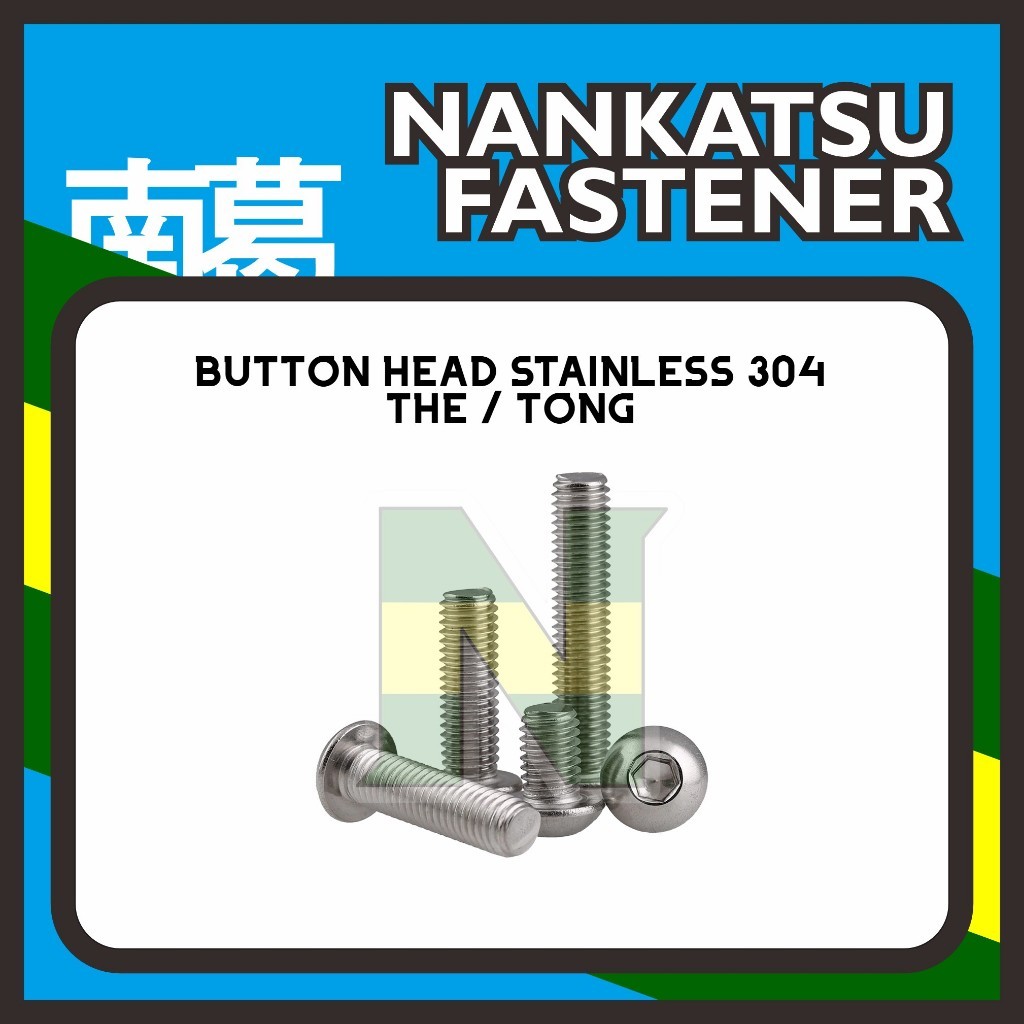 Baut L Button Head M8 X 60 MM L5 Buttonhead Stainless Steel 304 THE Round Head Hexagon Socket Screw