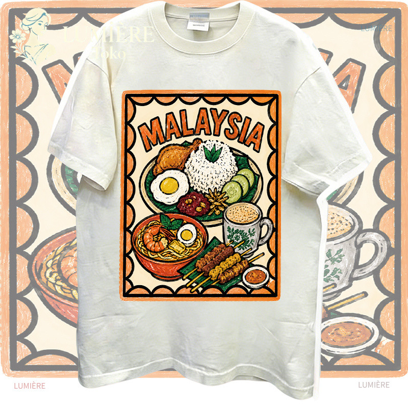 [COD]LUMIÈRE Toko|kaos wanita lengan pendek atasan wanita korea style oversized t shirt motif makana
