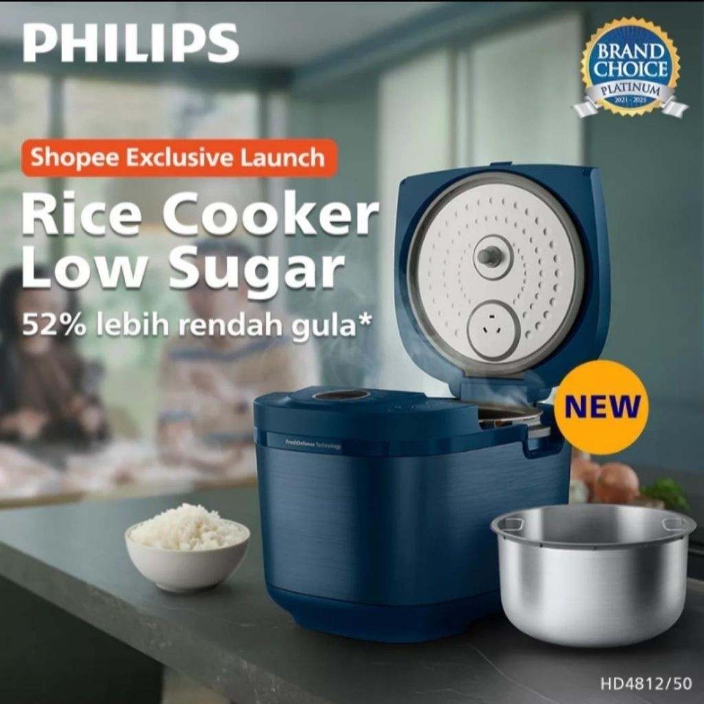 ll PHILIPS HD4812/50 HD 4812/50 HD4812 /50 RICE COOKER MAGIC COM LOW SUGAR CARBO PANCI ANTI LENGKET 