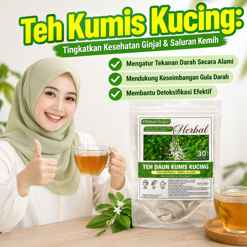 [Harga Hemat] Teh Kumis Kucing/Teh Daun Kumis Kucing isi 30 Tea Bag Herbal Minuman/Kesehatan Ginjal 