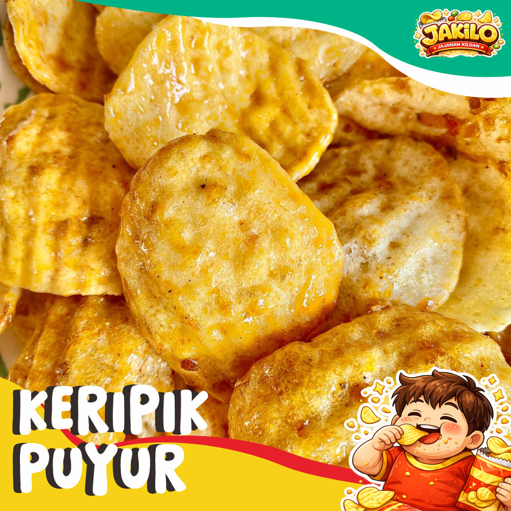 Keripik Puyur 250gr Puyur Singkong Bumbu Pedas Manis - JAKILO Jajanan Kiloan