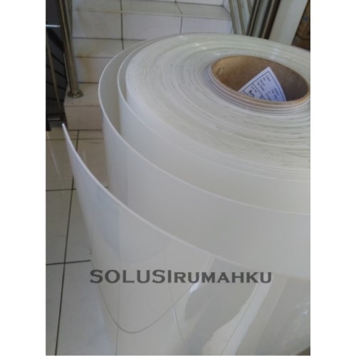 [ EXPEDISI ] 1 METER Fiber Pagar POLOS PALING TEBAL PUTIH SUSU / Plastik Tutup Pagar