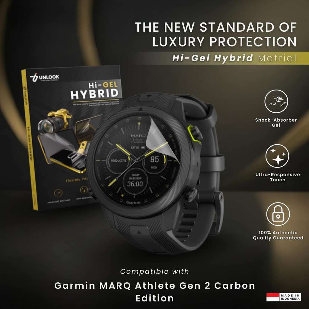 UNLOOK Hi-GEL HYBRID Hydrogel+ Hydro Film for Garmin MARQ Athlete Gen 2 Carbon Edition - Anti Glare 