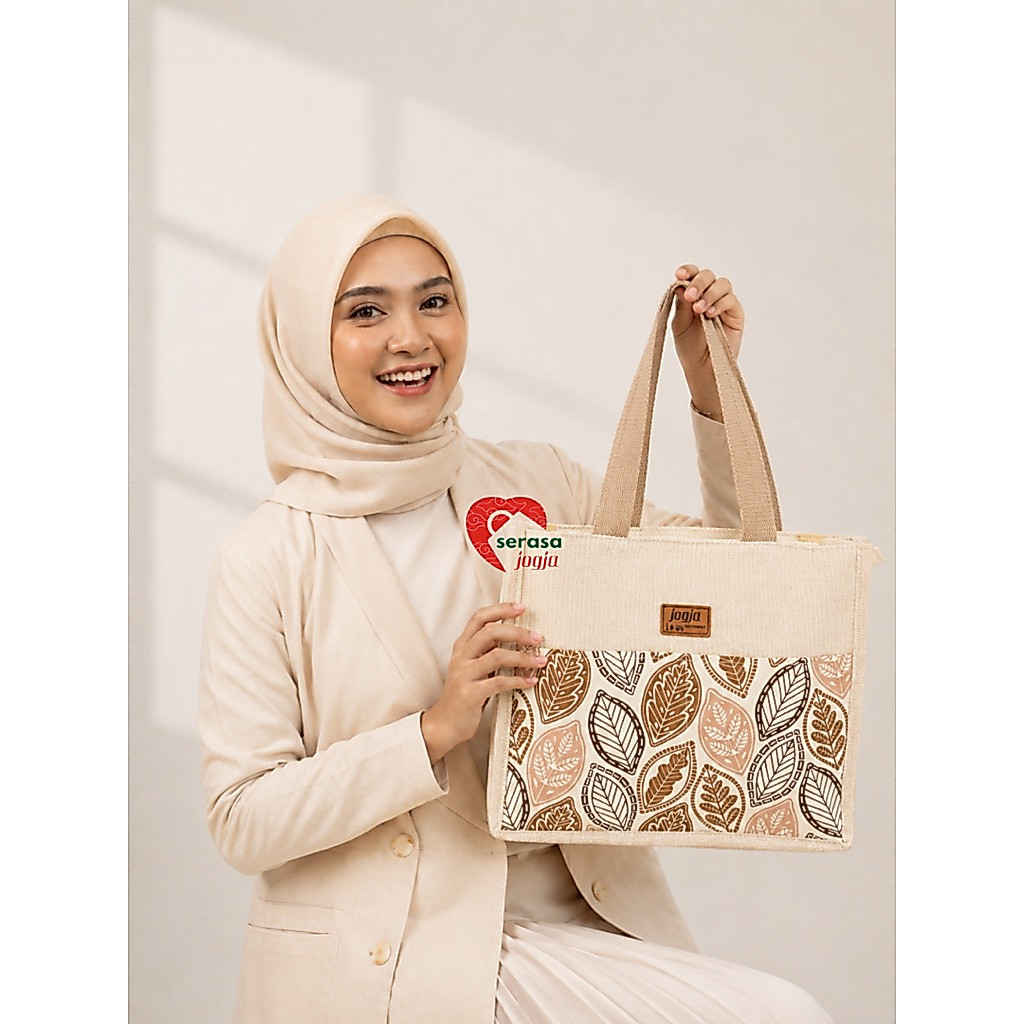 Tas Wanita Oleh-oleh Jogja ToteBag Anyaman Jogja Tas Etnik Kanvas Handmade Serasajogja