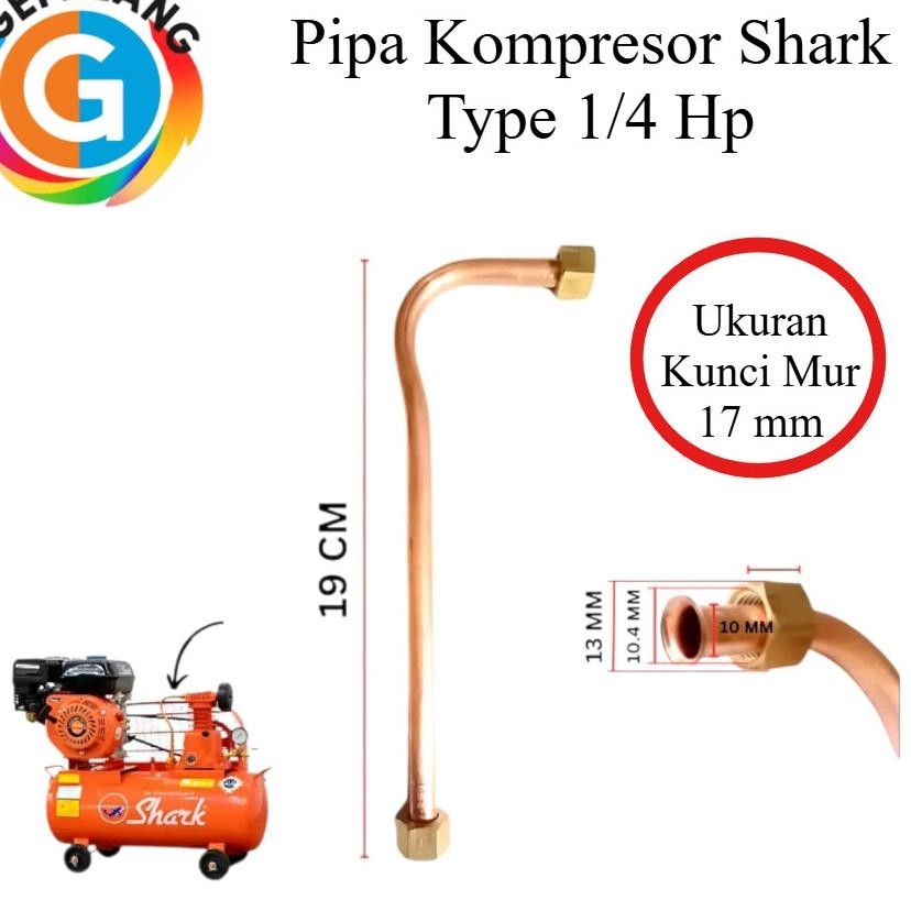 Pipa Kompresor Shark 1/4 Hp Bahan Tembaga Asli | Pipa Tekanan Kompresor Angin
