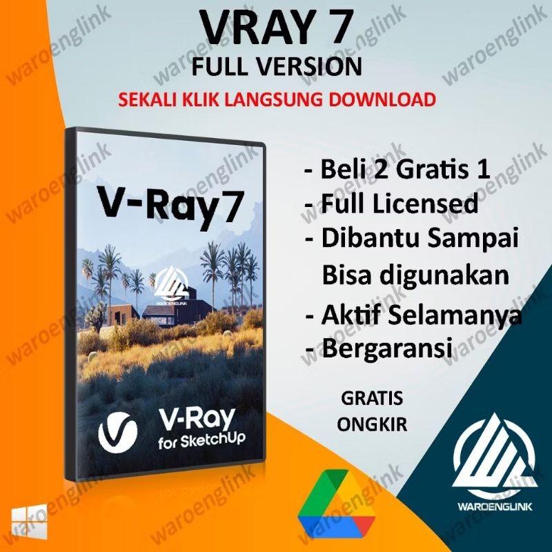 Vray 7 for Sketchup + 1800+ Vray Material - for Windows