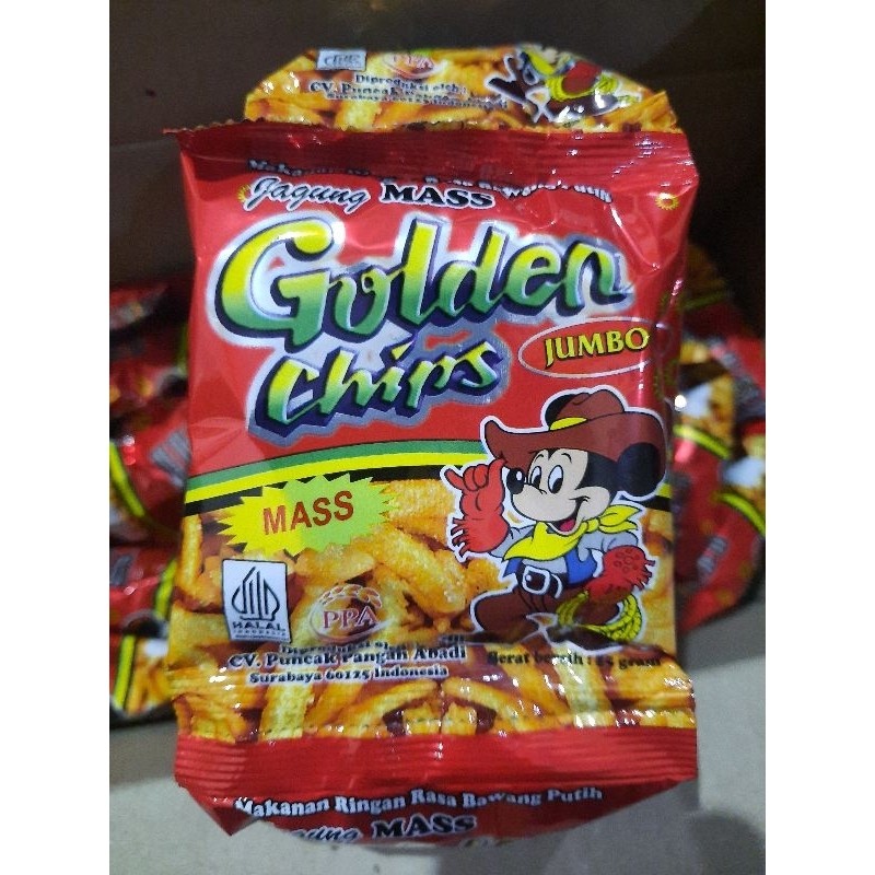 ( TIDAK BERHADIAH ) Snack Mass Potato Chips / Golden Chips 1 renteng isi 10 pcs