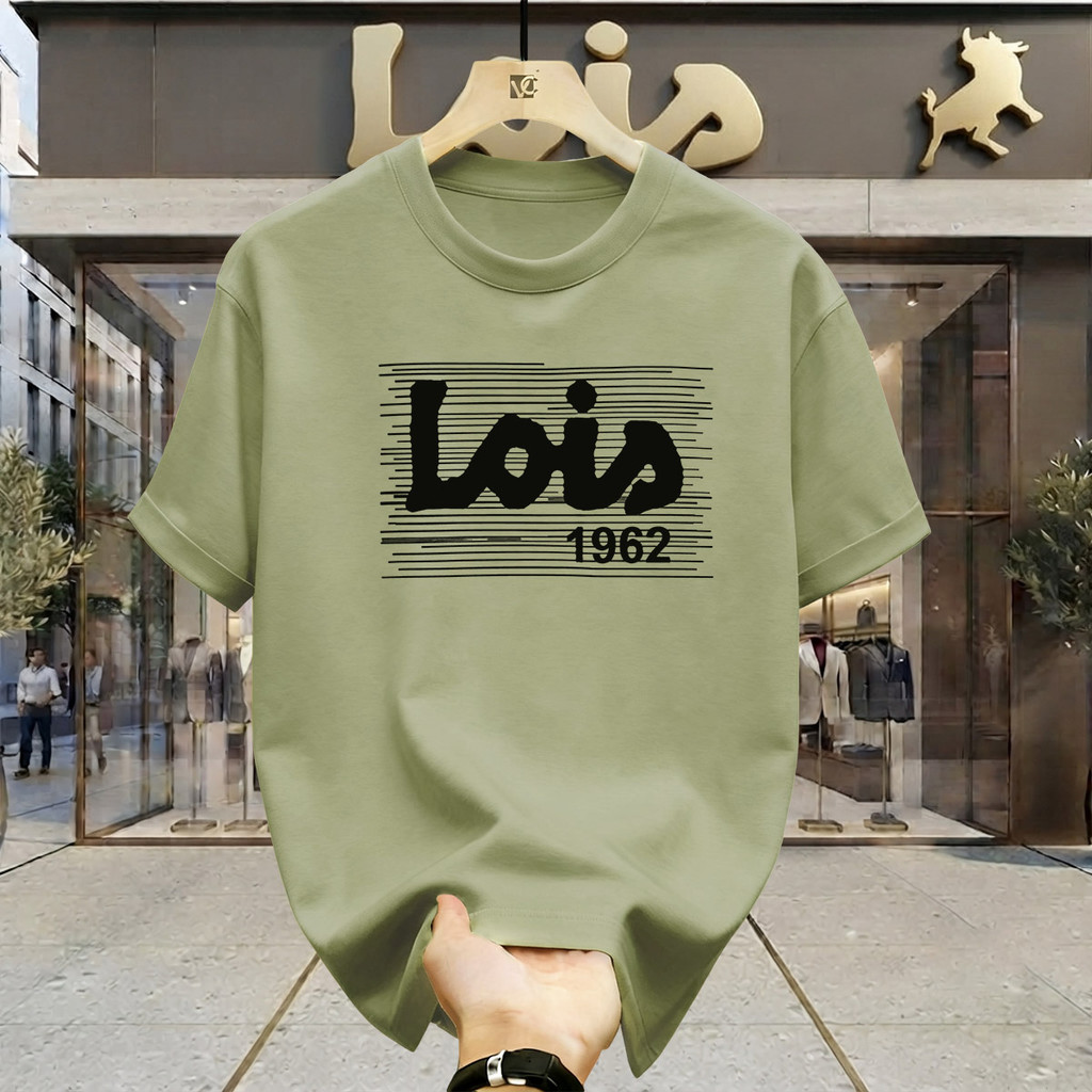 Kaos Lois Pria T Shirt Distro Sage Green 100% Original Model Terbaru 2026 Cotton Combed 24s Asli Baj